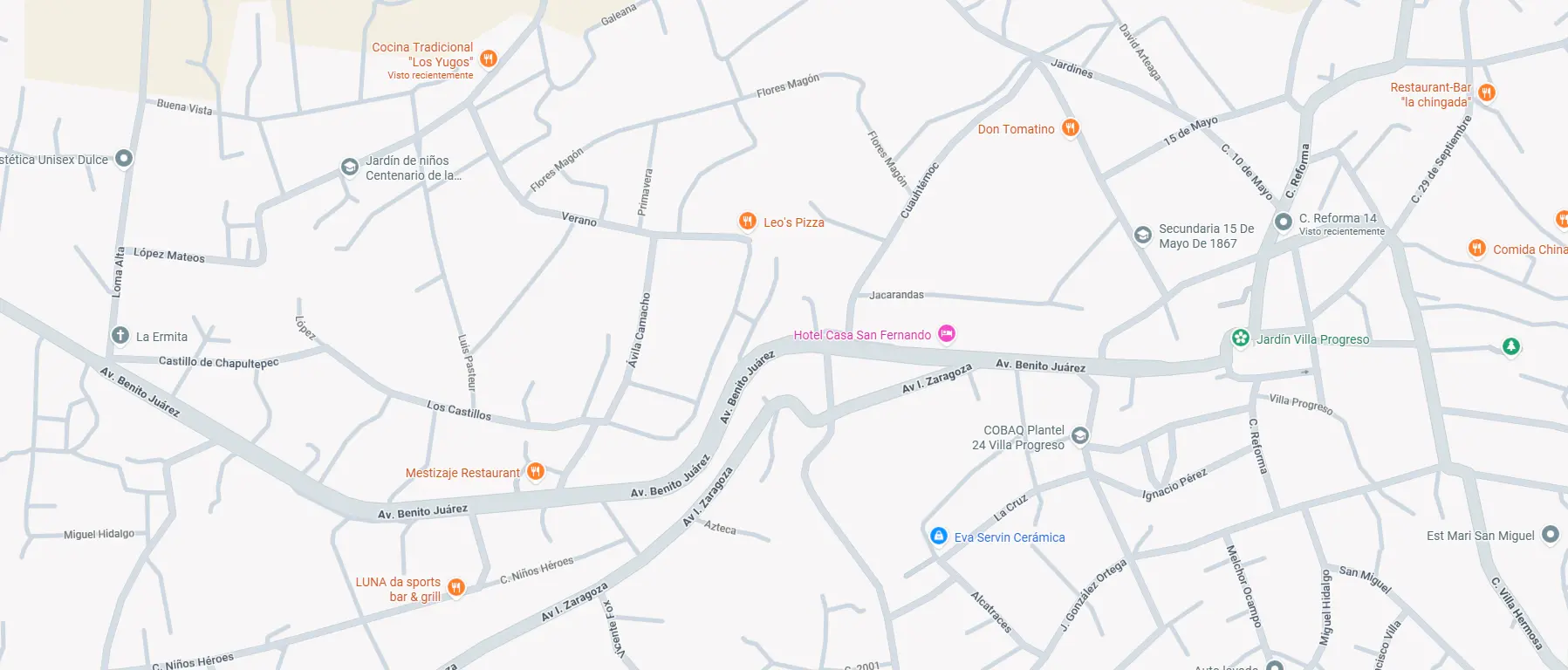 mapa los yugos